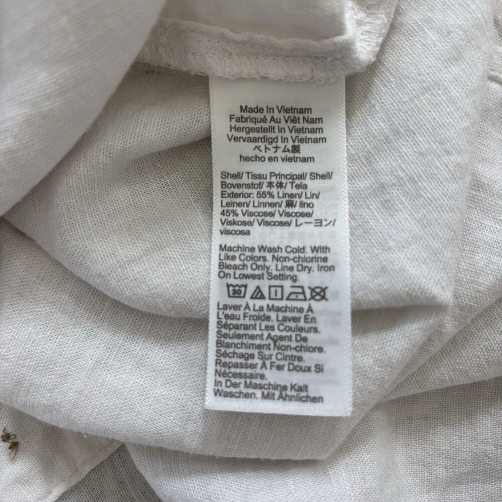 J Crew Womens Ruffle Sleeve Linen Blend Tank Top Size SP White Neutral Capsule - Picture 9 of 11